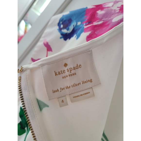 Kate Spade White Floral Print Dress Size 4 - Picture 7 of 10